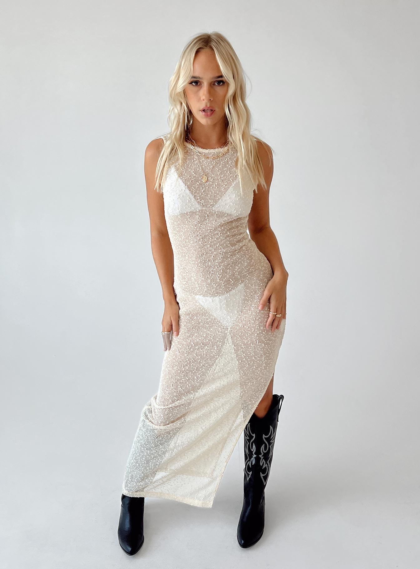 Performer Knit Maxi Dress Cream