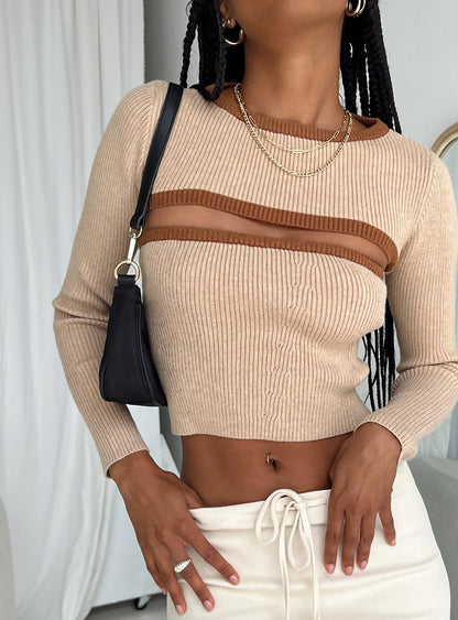 Orsette Two Piece Knit Top Beige