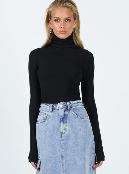 Savonna Long Sleeve Top Black