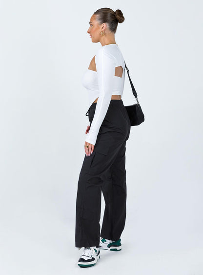 Flossie Parachute Pants Black