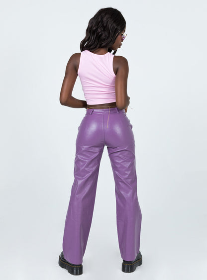 Ashlea PU Pants Purple