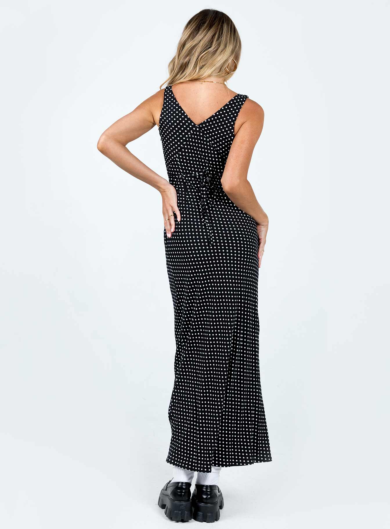 Nellie Maxi Dress Black Polka Dot