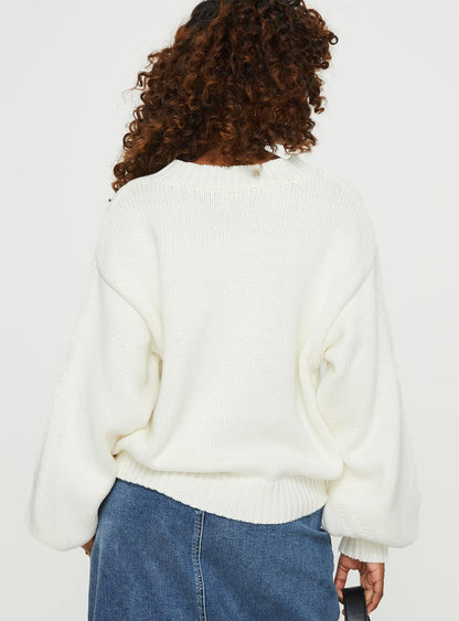 Harmony Knit Sweater White