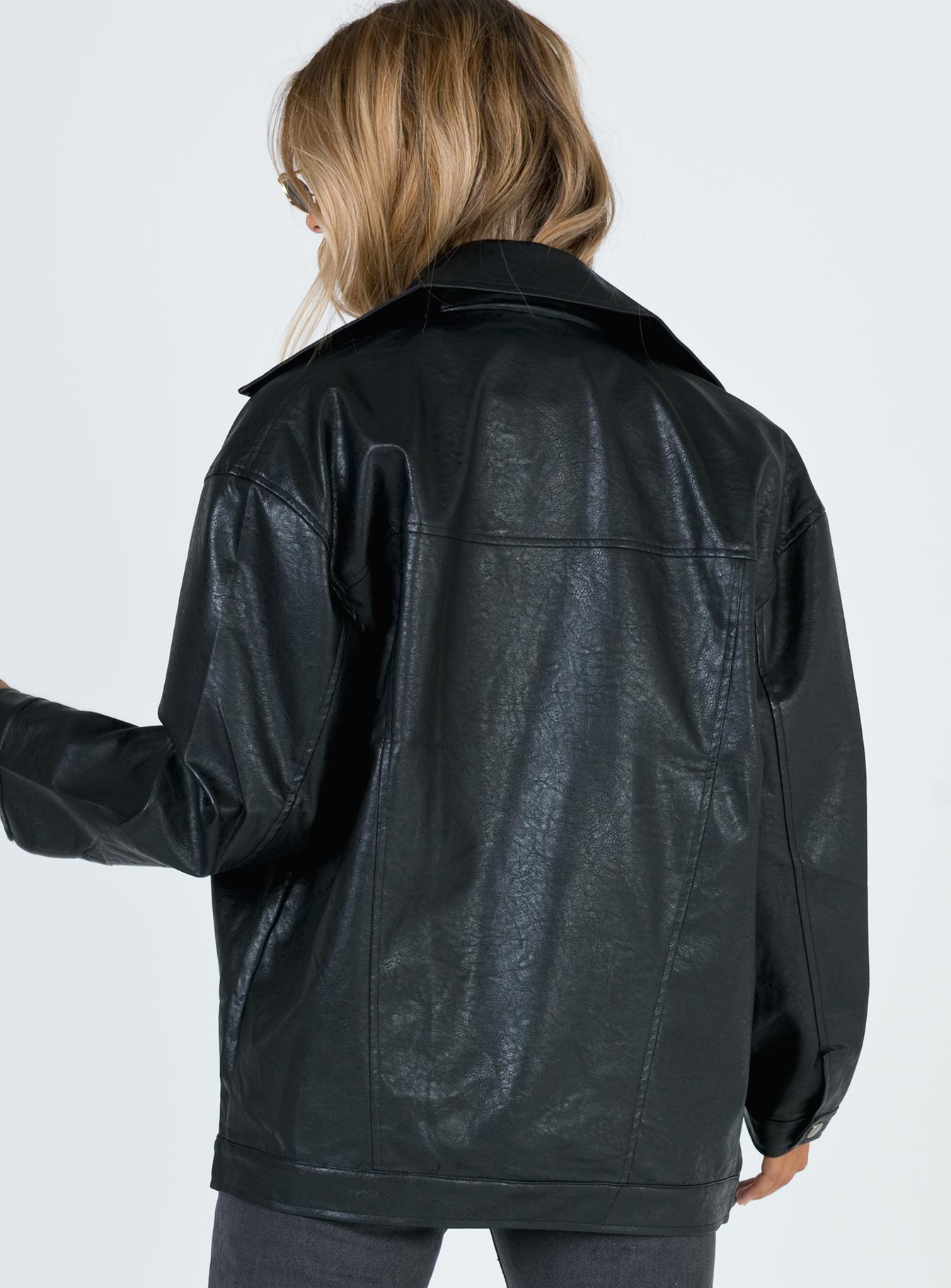 Next in Line Faux Leather Biker Jacket