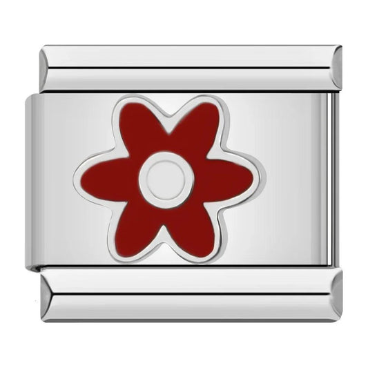 Red Flower, on Silver